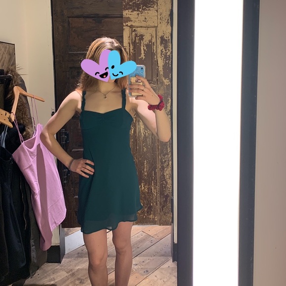 Urban Outfitters Dresses & Skirts - Navy green ruffle bottom casual dress Urban Outfitters Dresses & Skirts - Navy green ruffle bottom casual dress